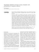 Tryptophan depletion increases nausea, headache and photophobia in migraine sufferers