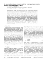 An advanced continuum medium model for treating solvation effects: Nonlocal electrostatics with a cavity