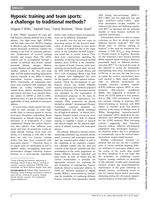 Hypoxic training and team sports: A challenge to traditional methods?