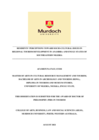 Residents' perceptions toward socio-cultural issues in regional tourism development in Anambra and Enugu States of Southeastern Nigeria
