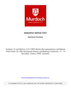 Broker Recommendations and Mutual Fund Trades