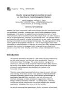 MOODLE: Using learning communities to create an open source course management system