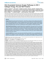 HLA-Associated immune escape pathways in HIV-1 subtype B Gag, Pol and Nef proteins