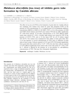 Melaleuca alternifolia (tea tree) oil inhibits germ tube formation by Candida albicans