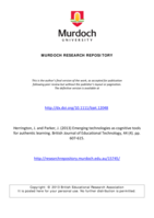 Emerging technologies as cognitive tools for authentic learning