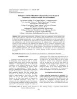 Biological control of rice blast (magnaporthe oryzae) by use of streptomyces sindeneusis isolate 263 in greenhouse