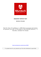 Work environment and retention: an exploratory case study