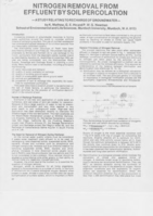Nitrogen removal from effluent by soil percolation – a study relating to recharge of groundwater
