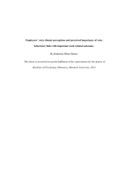 Employees’ voice climate perceptions and perceived importance of voice behaviour: links with important work-related outcomes