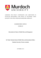 Assessing the policy constraints and limitations in state-led developing land policy in Myanmar: Using kingdon's multiple streams framework approach