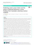 Predicting career sector intent and the theory of planned behaviour: Survey findings from Australian veterinary science students