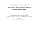 Prevalence and molecular characterisations of gastrointestinal pathogens in sheep, goats and fish from Papua New Guinea