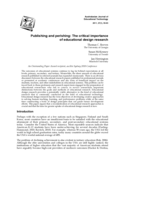 Publishing and perishing: The critical importance of educational design research