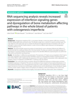 RNA sequencing analysis reveals increased expression of interferon signaling genes and dysregulation of bone metabolism affecting pathways in the whole blood of patients with osteogenesis imperfecta