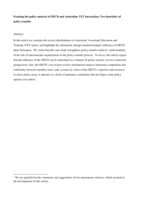 Framing the policy analysis of OECD and Australian VET interaction: Two heuristics of policy transfer