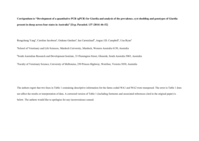 Corrigendum to "Development of a quantitative PCR (qPCR) for Giardia and analysis of the prevalence, cyst shedding and genotypes of Giardia present in sheep across four states in Australia" [Exp. Parasitol. 137 (2014) 46-52]