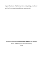 Impact of episodes of high temperature on physiology, growth and yield performance of potato (Solanum tuberosum L.)