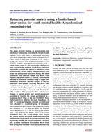 Reducing parental anxiety using a family based intervention for youth mental health: A randomized controlled trial