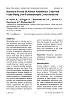 Microbial Status of Animal Anatomical Cadavers Fixed Using Low Formaldehyde Concentrations