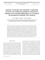 Analysis of marine macrobenthic community structure in relation to pollution, natural oil seepage and seasonal disturbance in a tropical environment (Trinidad, West Indies)
