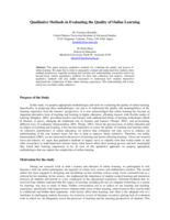 Qualitative methods in evaluating the quality of online learning