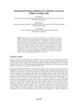 Instructional design guidelines for authentic activity in online learning units