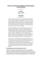 Is there a fit between pedagogy and technology in online learning?