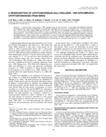A redescription of Cryptosporidium galli Pavlasek, 1999 (Apicomplexa: Cryptosporidiidae) from birds