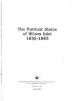 The nutrient status of Wilson Inlet 1982-1983
