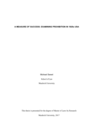 A measure of success: Examining prohibition in 1920s USA
