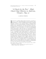 ‘A Church for the Poor’: High- Church Slum Ministry in Anderston, Glasgow, 1845–51