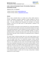 Labour justice and sustainable tourism: the centrality of equity as a sustainability principle