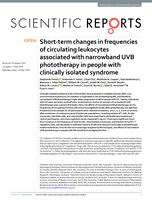 Short-term changes in frequencies of circulating leukocytes associated with narrowband UVB phototherapy in people with clinically isolated syndrome