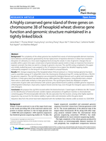 A highly conserved gene island of three genes on chromosome 3B of hexaploid wheat: Diverse gene function and genomic structure maintained in a tightly linked block