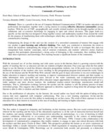 Peer-learning and reflective thinking in an On-line community of learners