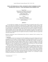 Trust, psychological need, and motivation to produce user-generated content: A Self-Determination perspective
