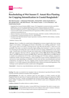 Rescheduling of wet season (T. Aman) rice planting for cropping intensification in coastal Bangladesh