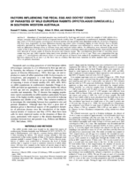 Factors influencing the fecal egg and oocyst counts of parasites of wild European rabbits Oryctolagus cuniculus (L.) in southern western Australia
