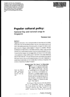 Popular cultural policy: National day and national songs in Singapore