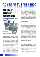 Graphics calculators and lower secondary mathematics