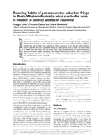 Roaming habits of pet cats on the suburban fringe in Perth, Western Australia: What size buffer zone is needed to protect wildlife in reserves?