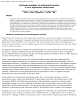 Web-based strategies for professional induction in rural, regional and remote areas