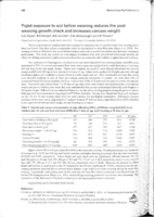 Piglet exposure to soil before weaning reduces the post-weaning growth check and increases carcass weight