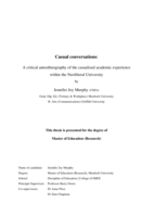 Casual conversations: A critical autoethnography of the casualised academic experience within the Neoliberal University