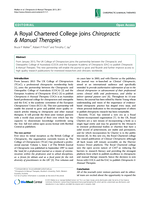 A royal chartered college joins chiropractic & manual therapies