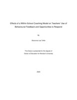 Effects of a within-school coaching model on teachers’ use of behavioural feedback and opportunities to respond