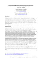 Personalised, mediated human-computer interaction