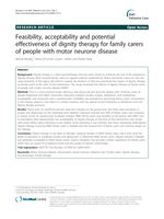 Feasibility, acceptability and potential effectiveness of dignity therapy for family carers of people with motor neurone disease
