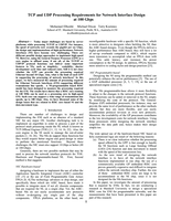 TCP and UDP processing requirements for network interface design at 100 Gbps