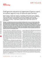 Draft genome sequence of pigeonpea (Cajanus cajan), an orphan legume crop of resource-poor farmers
